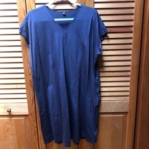 Uniqlo cotton shirt dress with pockets, size L